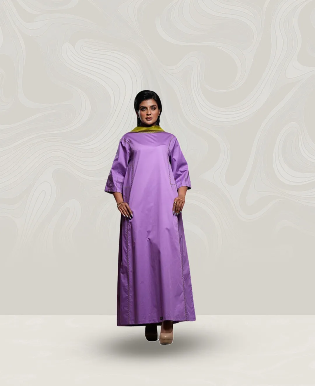 Light Violet Cotton Jalabiya